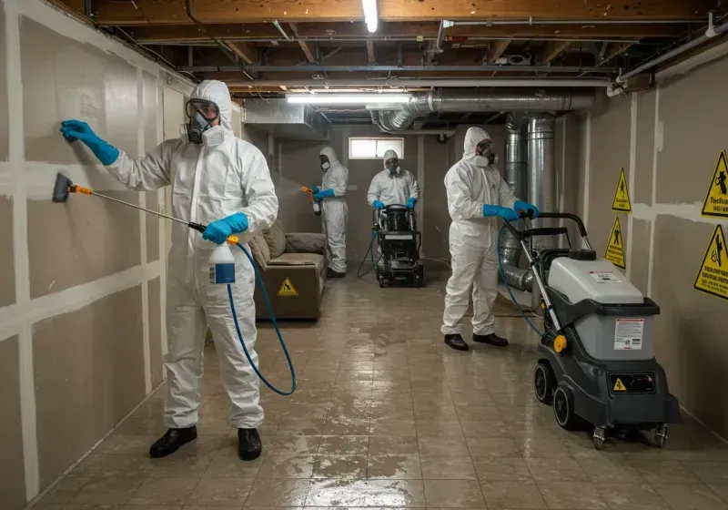 Basement Moisture Removal and Structural Drying process in Stateburg, SC